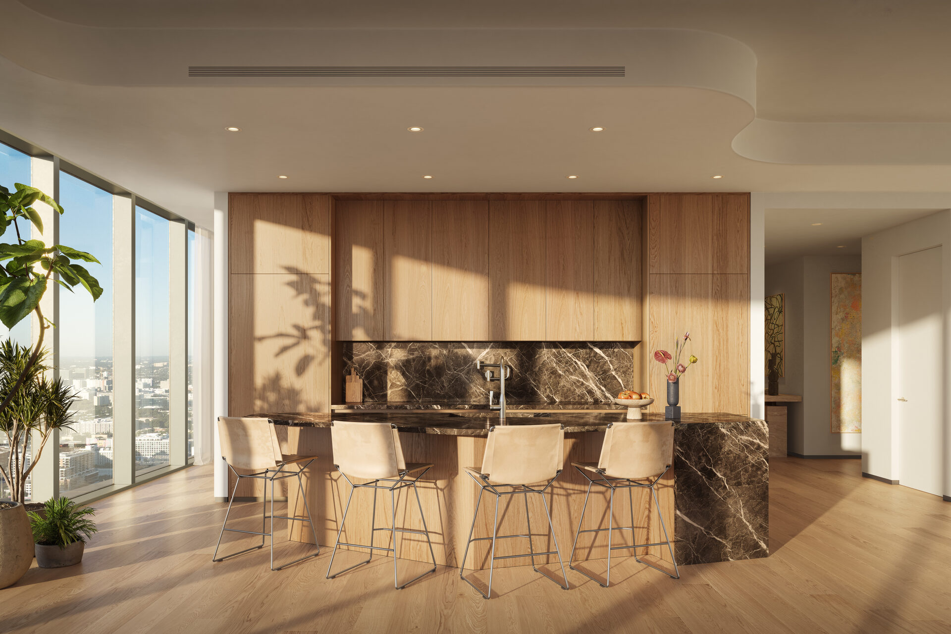 Penthouse kitchen with Gaggenau appliances